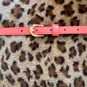 Christopher & Banks Vibrant Coral Belt with Gold Buckle